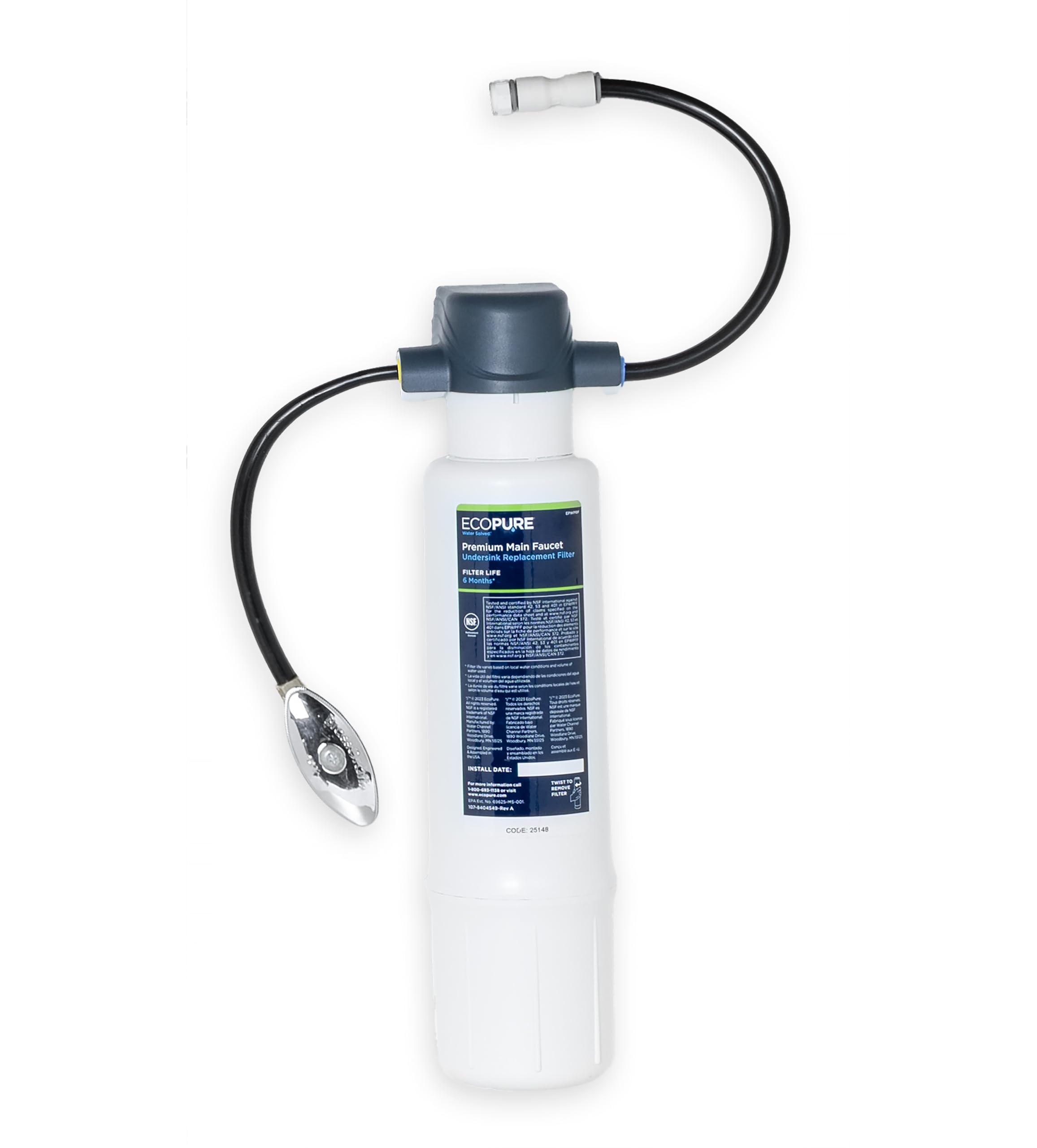 EcoPure Système de filtration d'eau potable pour robinet principal de qualité supérieure