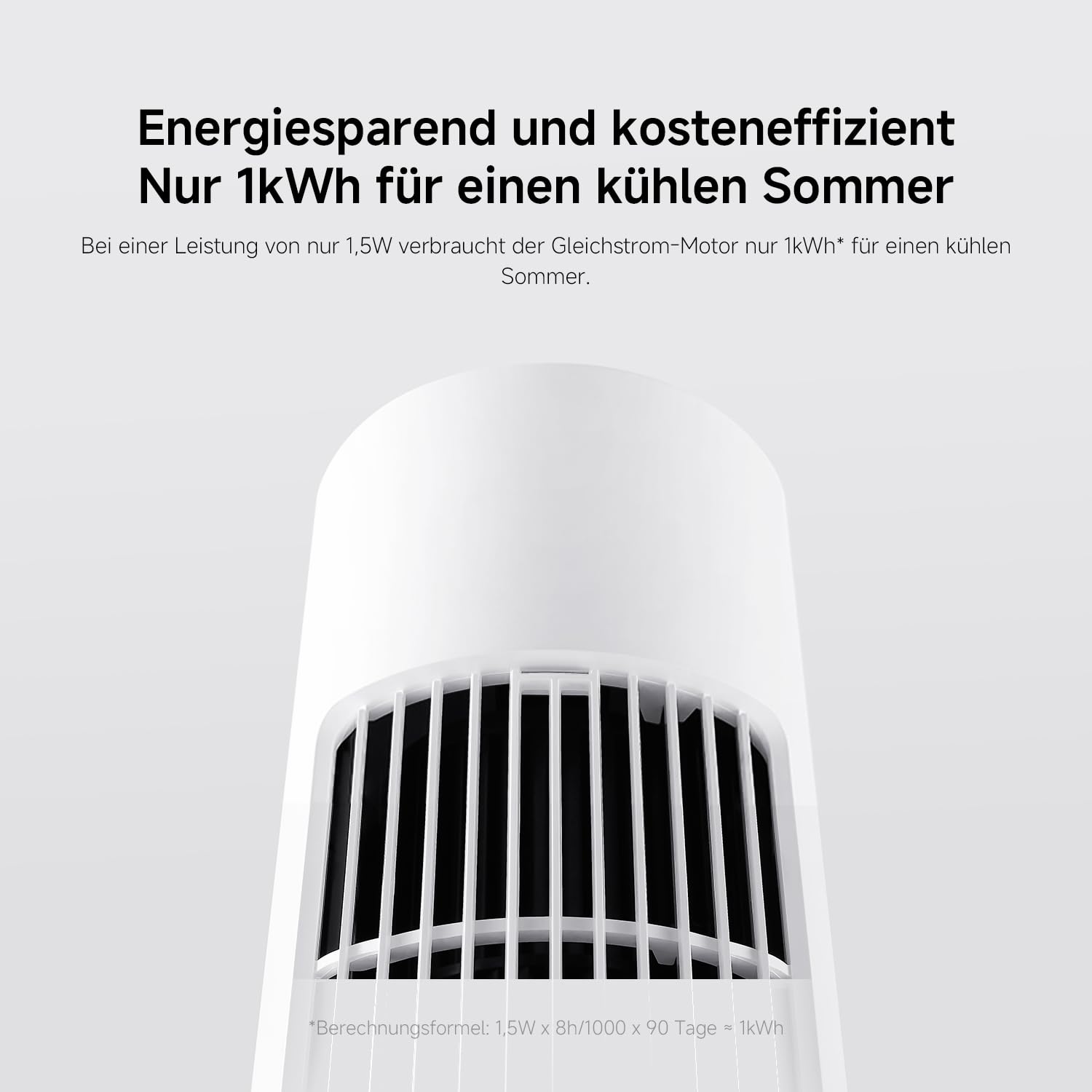 XIAOMI Smart Tower Fan 2 - Standventilator 150° Oszillation mit natürlichen Luftprofilen, Energiesparend, Ultra Leise 28.7dB(A), App-Steuerung, Weiß