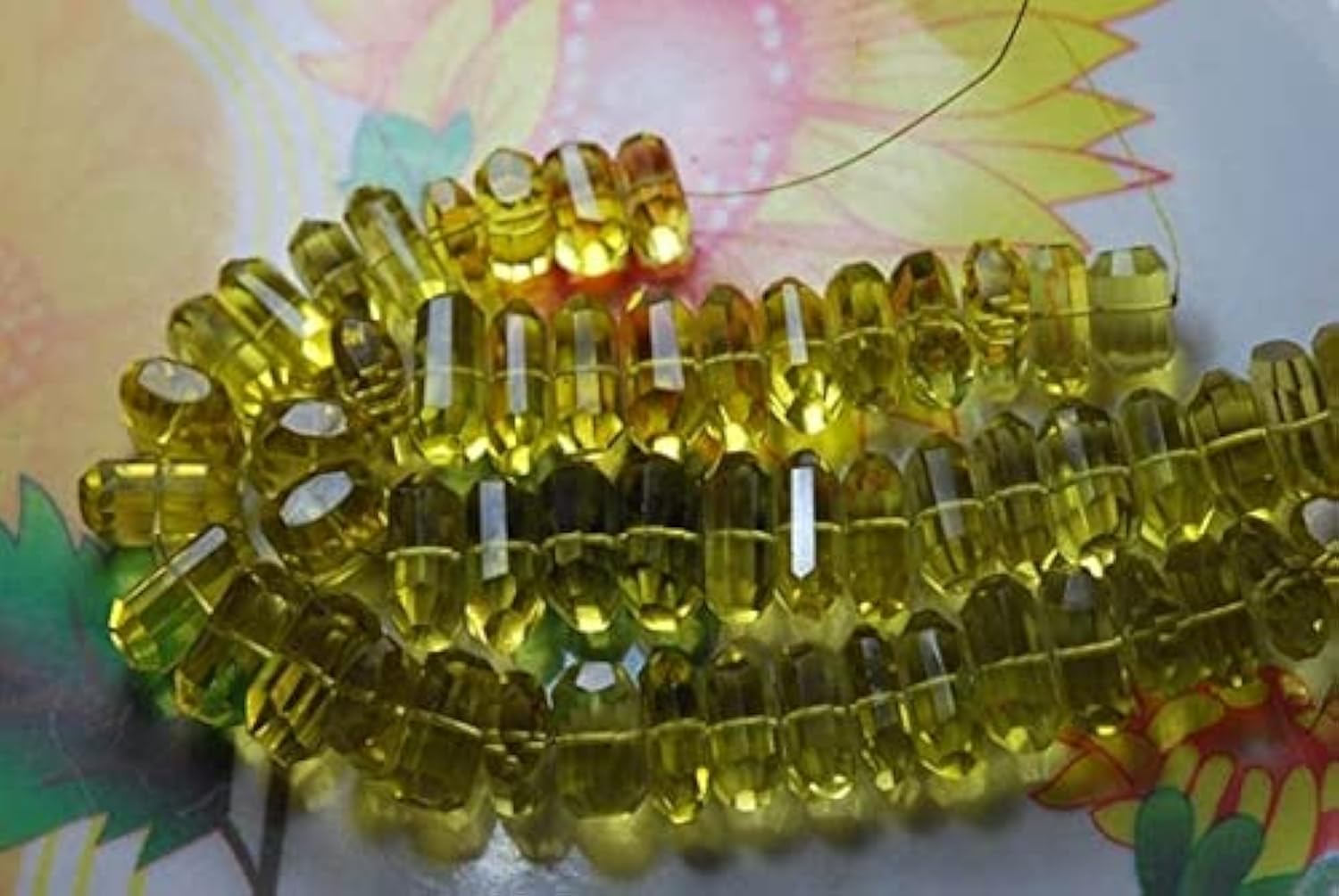 Quartz Citron 14-17mm Perles Facettées pour Créer un Sautoir Unique