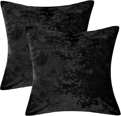 Miniatura 7 de PHF Fundas de almohada de terciopelo real, 24 x 24 pulgadas, sin rellenos, paquete de 2 fundas de cojín de color degradado, ultra suaves y