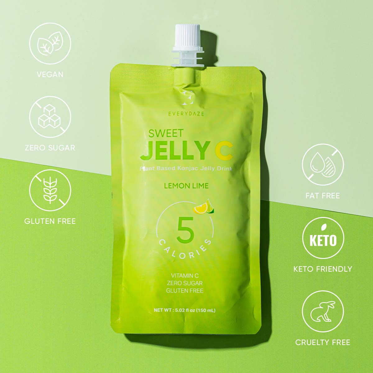 EVERYDAZE Sweet Jelly C Konjac Jelly Vitamin C, Vegan, 5 Calories, 0