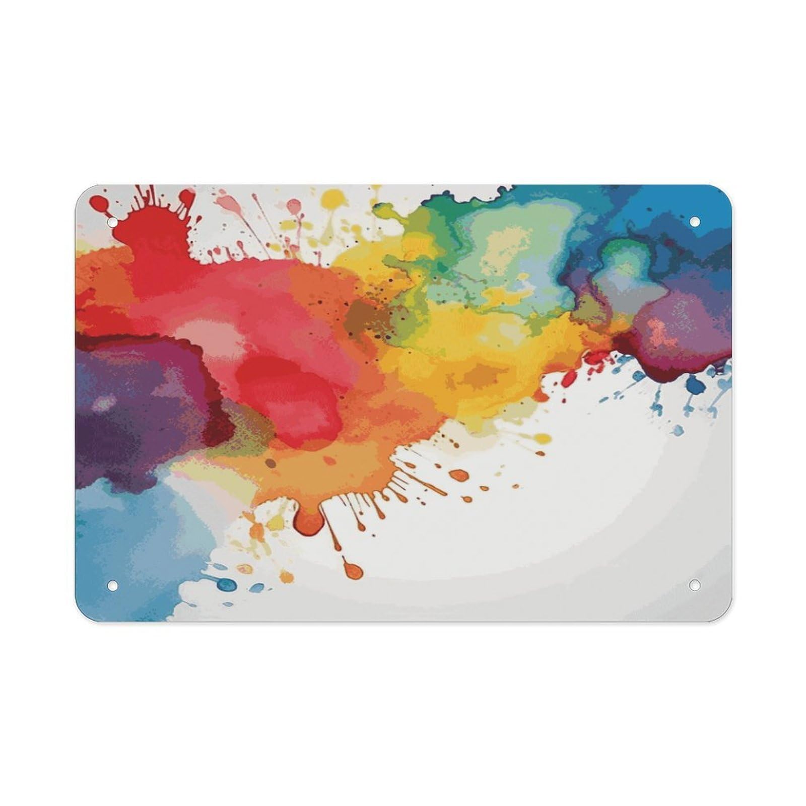 Fekiloot Style Stains Of Watercolor Paint Splatters Metal Signs Wall Art Tin Sign