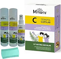 Kit Piolho Combate Piolhos E Lêndeas Creme De Pentear Sem Enxague Condicionador Spray Capilar M Mari's Auxilia Remoção Solta Lêndea Rotina Escolar
