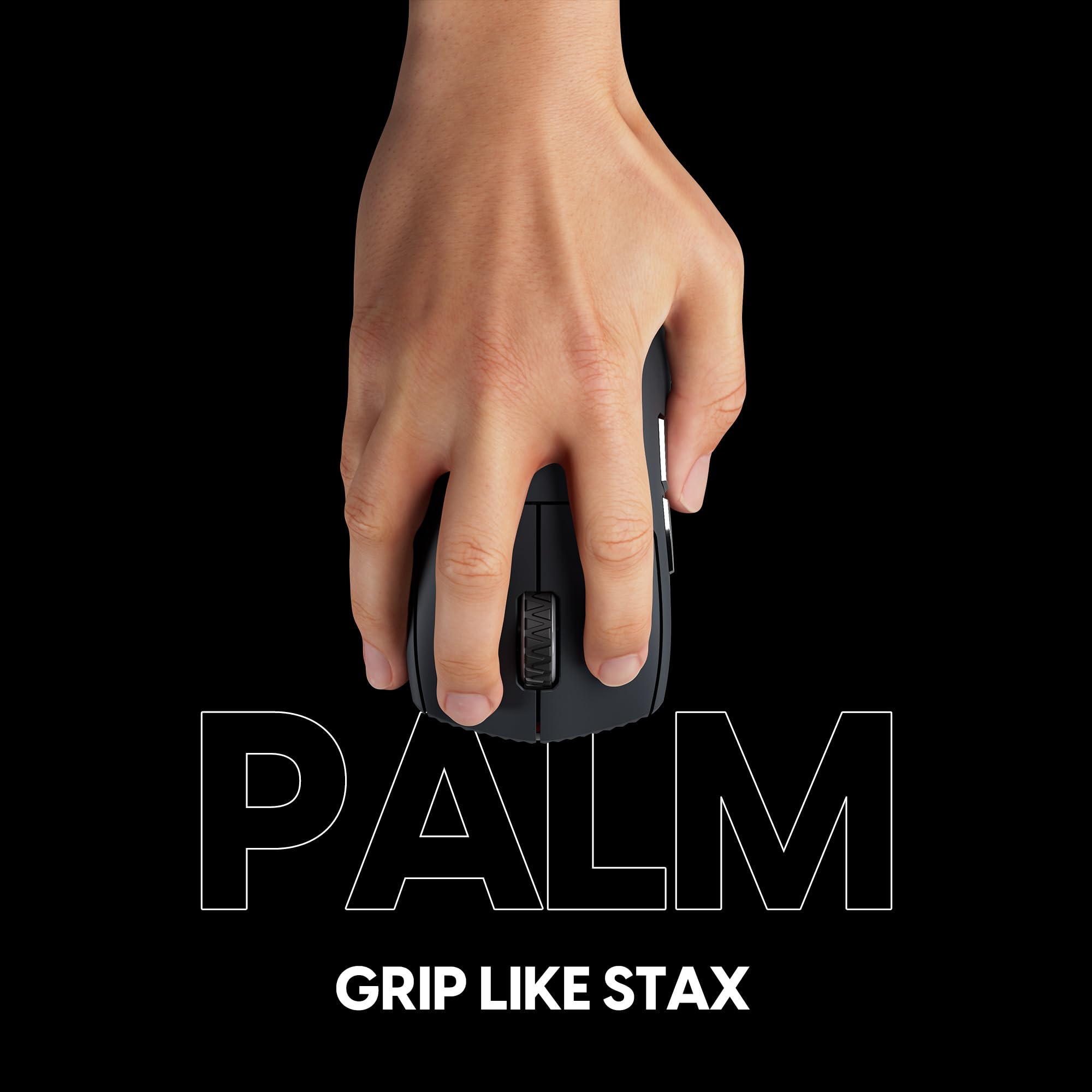 Pulsar Gaming Gears Pro STA-X Ratón Gaming, Mediano, Negro Stealth | Ligero 2.11 oz (60g), Simétrico, Laterales planos, Joroba central, Agarre Palm/Claw relajado, XS-1, 32K DPI, 8K