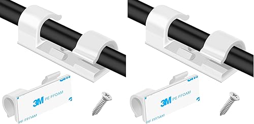 Miniatura 10 de XHF 35 piezas de clips de cable autoadhesivos grandes transparentes, clips de cable para gestión de cables organizador de cables soporte de cable