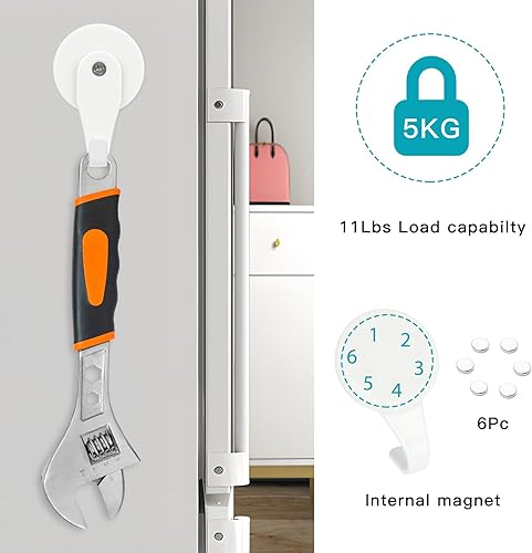 Vista 39 de FYY Percha magnética para corona, paquete de 2 imanes resistentes con gancho para refrigerador, ganchos magnéticos para decoración de Navidad