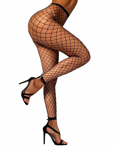 Buitifo Women Sexy Tights Fishnet Opening Leggings Stripe Pantihose Lingerie Pants - One Size - Black Wg2