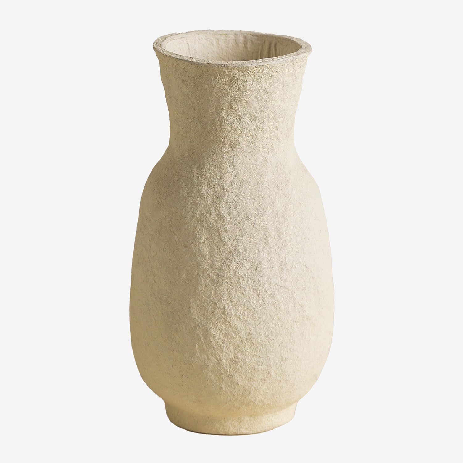 SKLUM Handgefertigte dekorative Vase aus Papiermaché Reynolds Creme-Beige