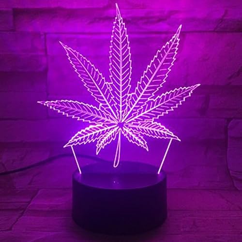Miniatura 3 de 420 hojas 3D LED lámpara de mesa luz nocturna ilusión visual óptica decoración del hogar iluminación