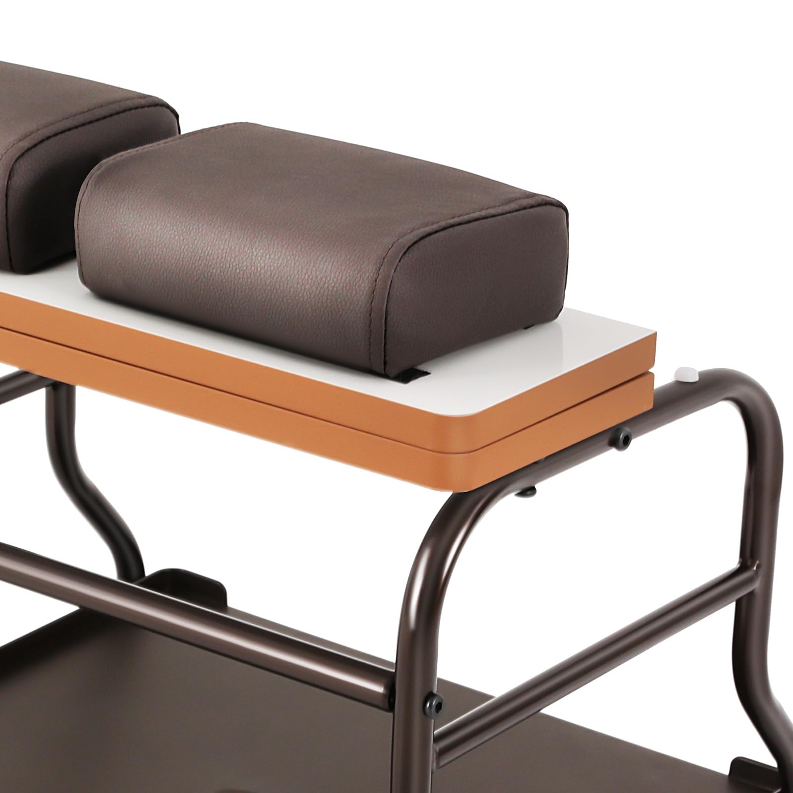 Wózek do kąpieli stóp Beauty Salon na kółkach, przenośny wózek na kółkach z 4 kółkami i składaną półką, do manicure w domu i w salonie, 50 x 40 cm, czarno-biały