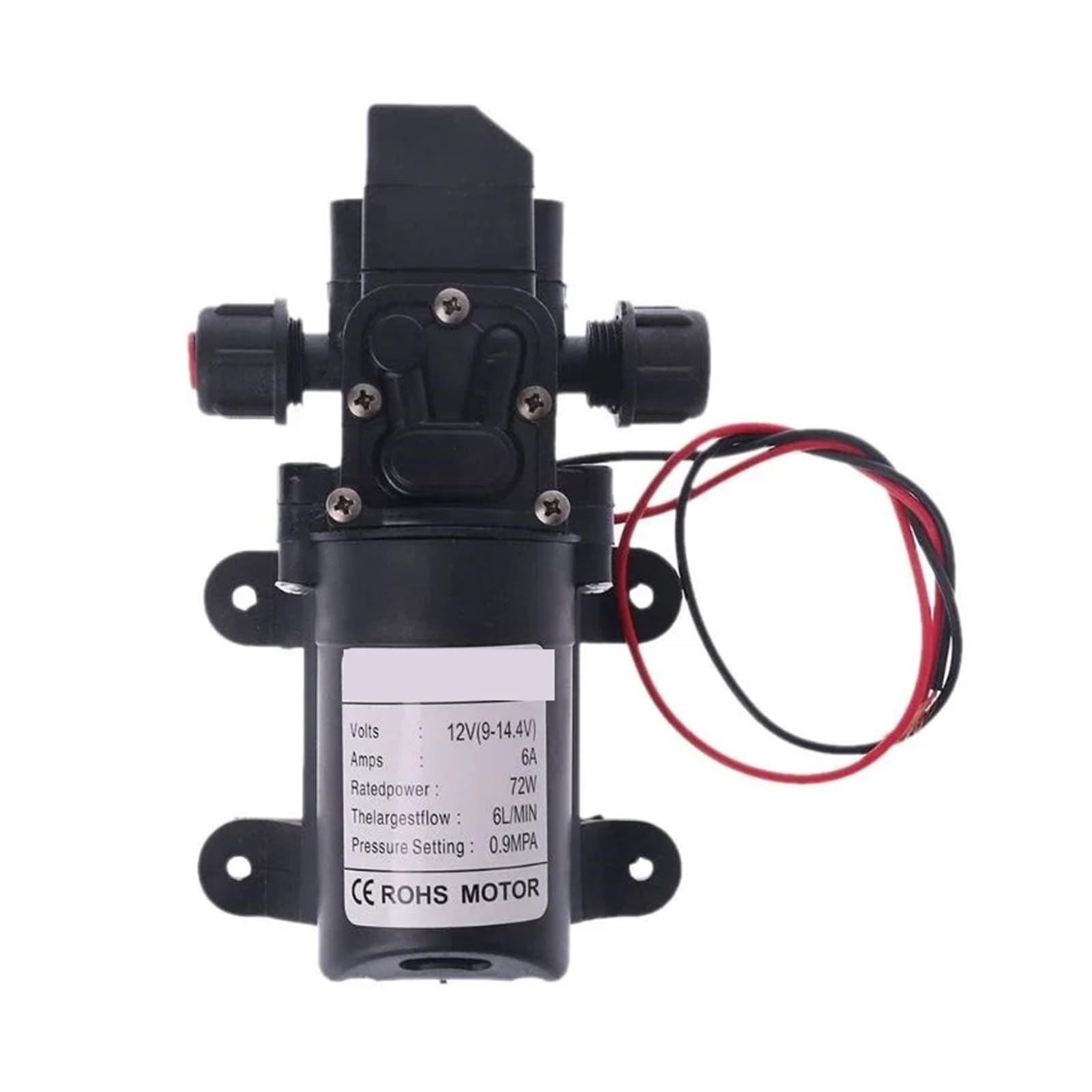 CUDTAPI Intellint Valve DC 12V 130PSI 6L/Min Water High Pressure Diaphragm Self Priming Pump 72W Hot