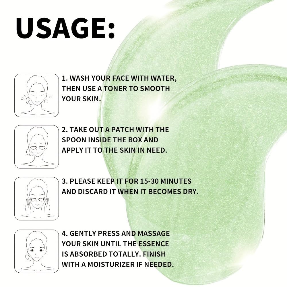 WALVIA Under Eye Patches - Hydra Anti Wrinkle Eye Serum Patch Anti-Aging Under Eye Mask for Removing Dark Circles, Repair Fine Lines Puffiness & Wrinkles(60 Pcs) (Medium, Aloe vera) - Image 3 thumbnail