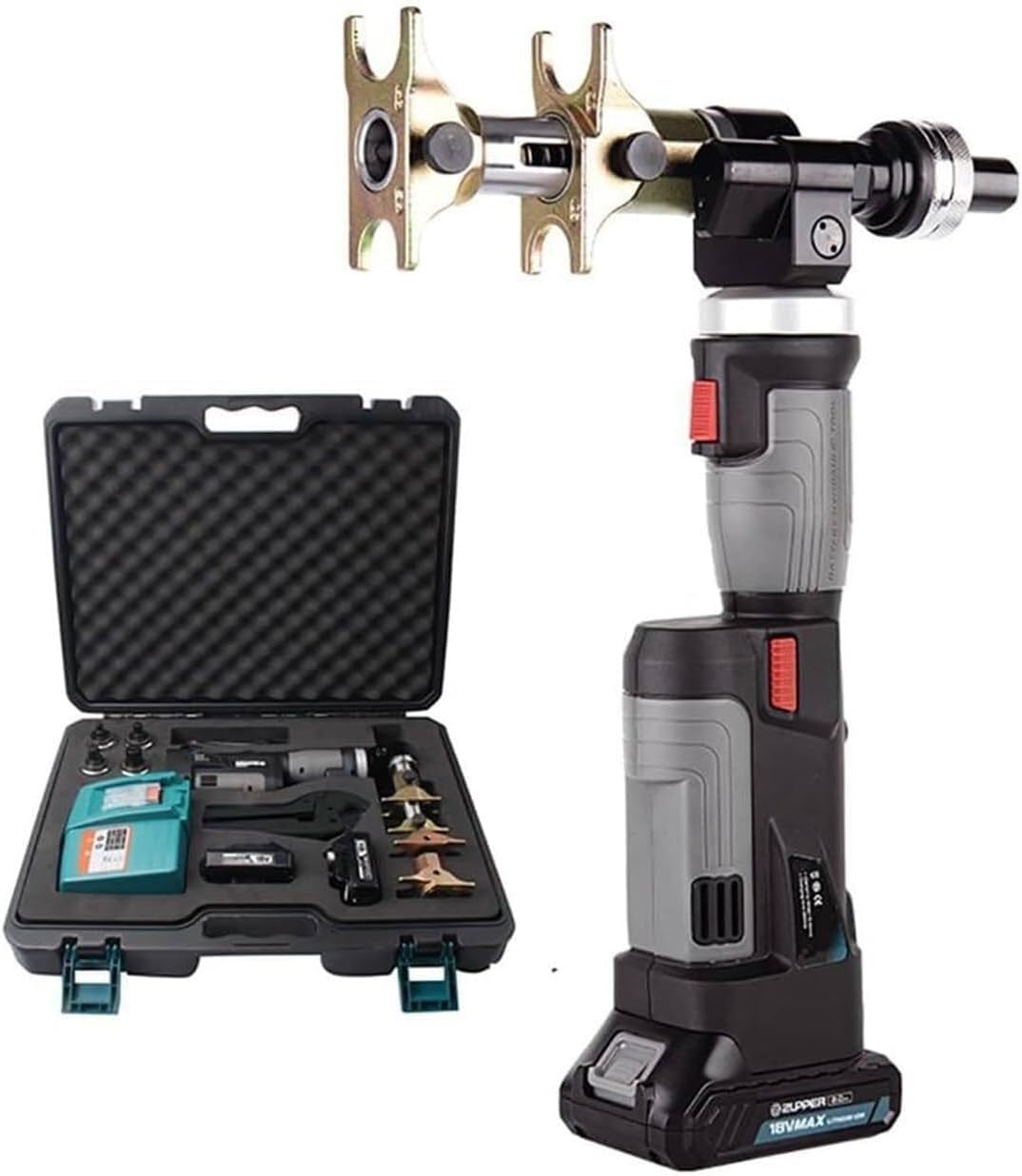 Rechargeable PEX Pipe Expansion Tool Kit with Auto Rotation Heads, Fits 16-32mm & 16-25mm Multi-Layer PEX-A, Efficient Plumbing Solutions for Professionals