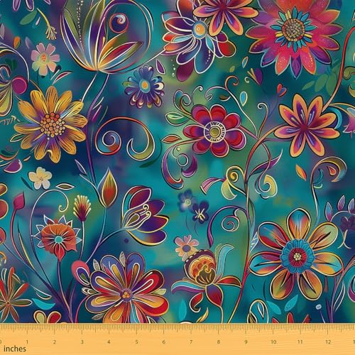 Erosebridal Gradient Boho Fabric by The Yard Bohemian Ethnic Waterproof Outdoor Decor for Girls...