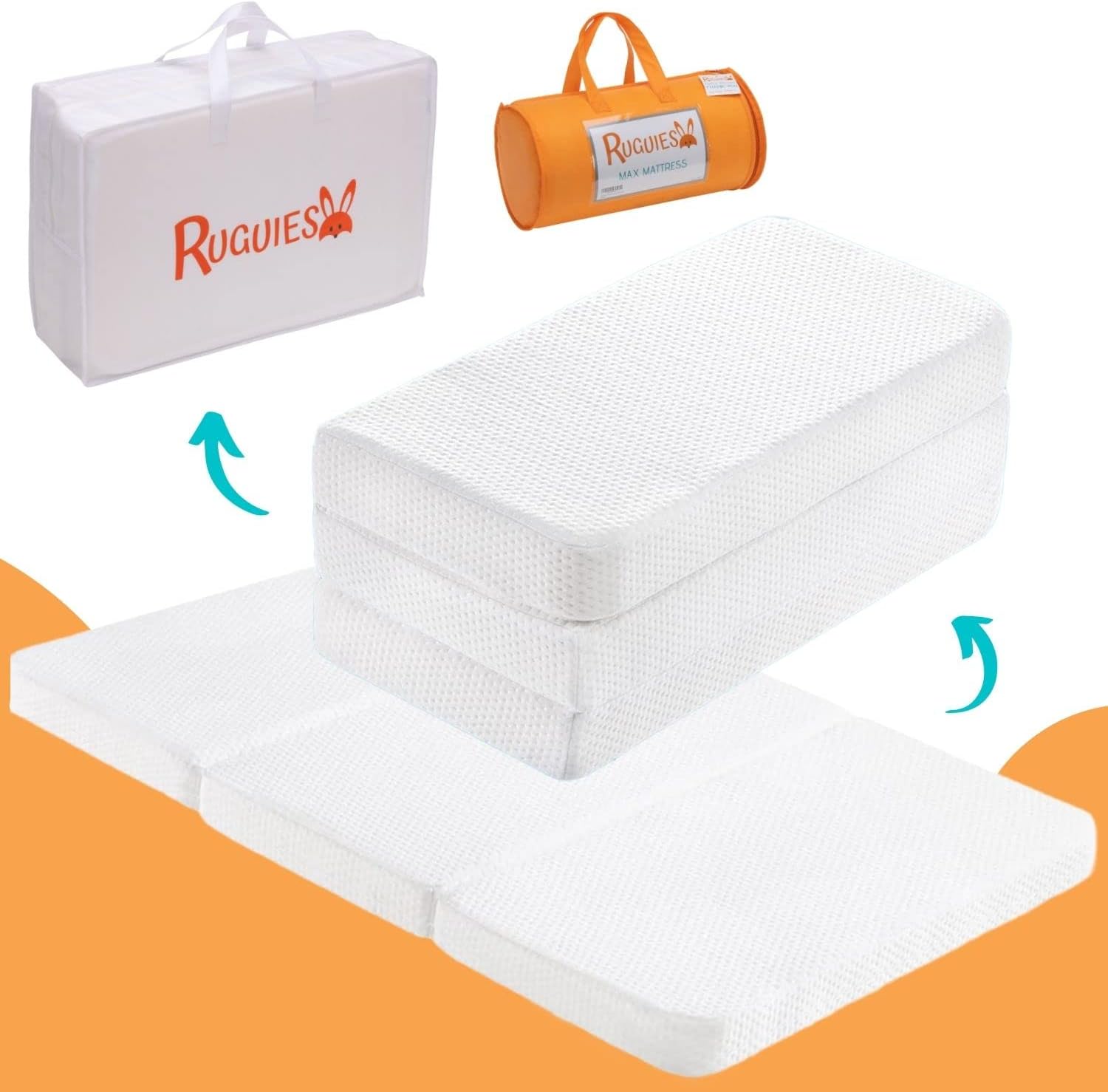 RUGUIES MAX Mattress Travel Cot Mattress 120 x 60 cm Foldable