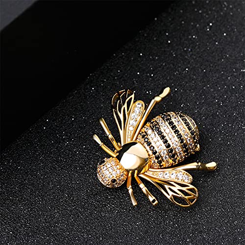 Image of Cute Bee Brooch Pin Corsage, Sweater Dress Shawl Jewelry Accessory Decor for Wedding Birthday Party Christmas Gift (Gold) (Style 3)
