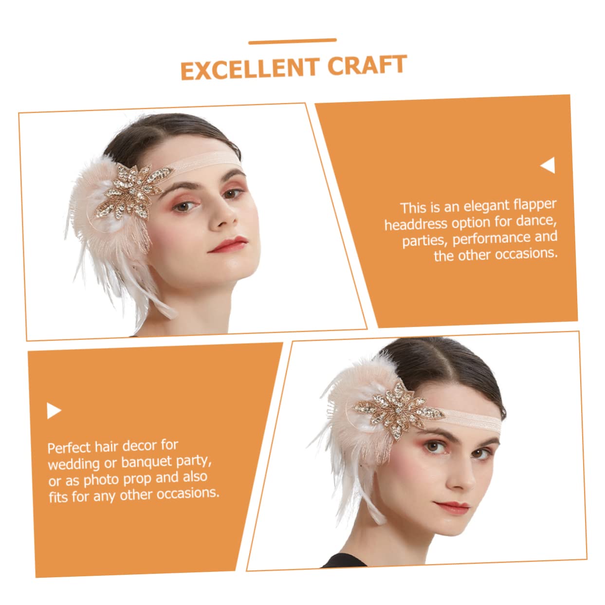 Healeved 5pezzi Cerchietto Flapper Anni Per e Matrimoni Fascia Per Accessori Vintage Per Cerimonie e