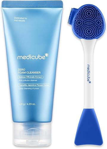medicube Zero Foam Cleanser and Pore Brush Set | Deep Pore Cleansing for Fresh, Clear, and Smooth Skin