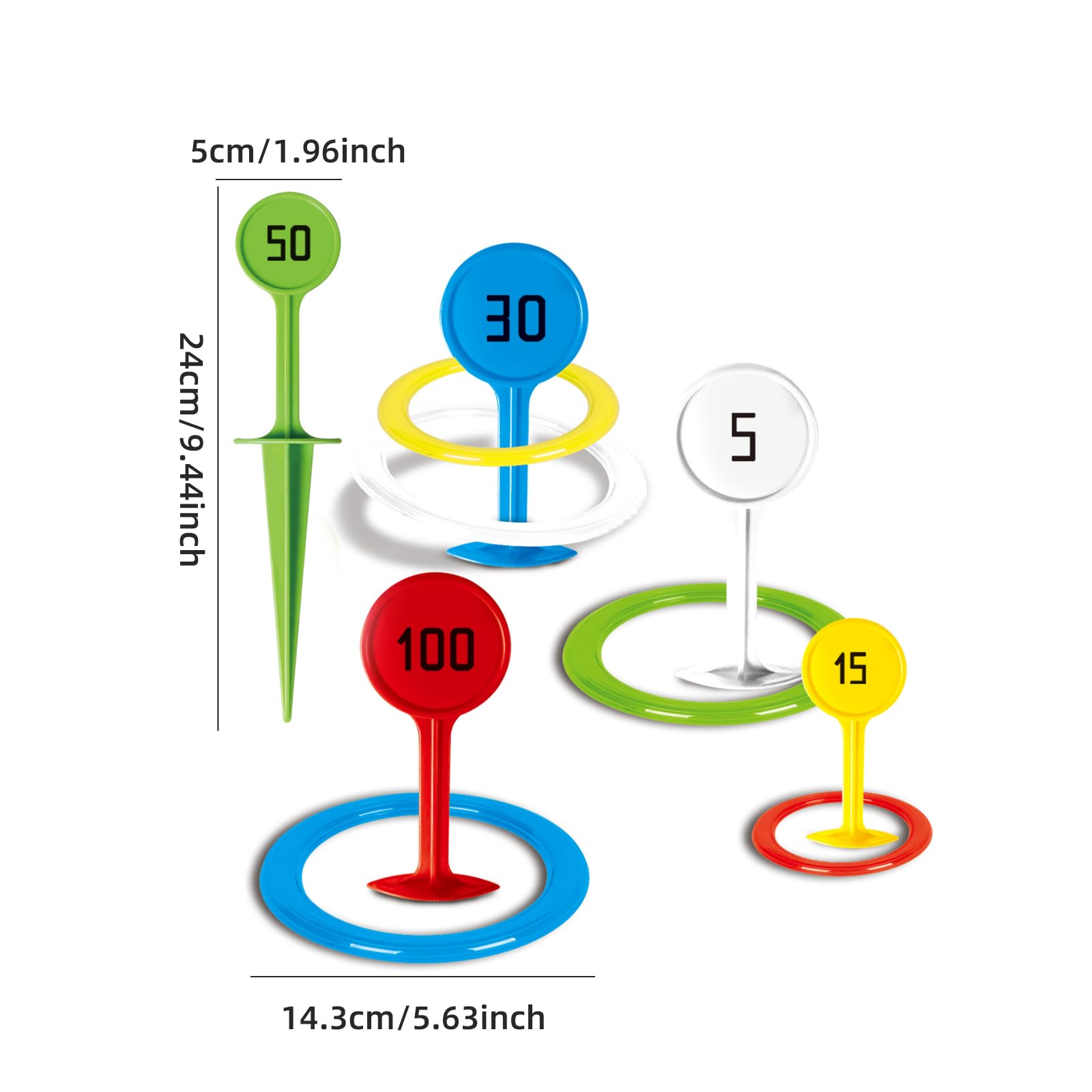 Fun Outdoor Sports Game Set - Rainbow Throwing Rings for Beach, Garden, Lawn & Backyard Christmas, Halloween, Thanksgiving Gifts.