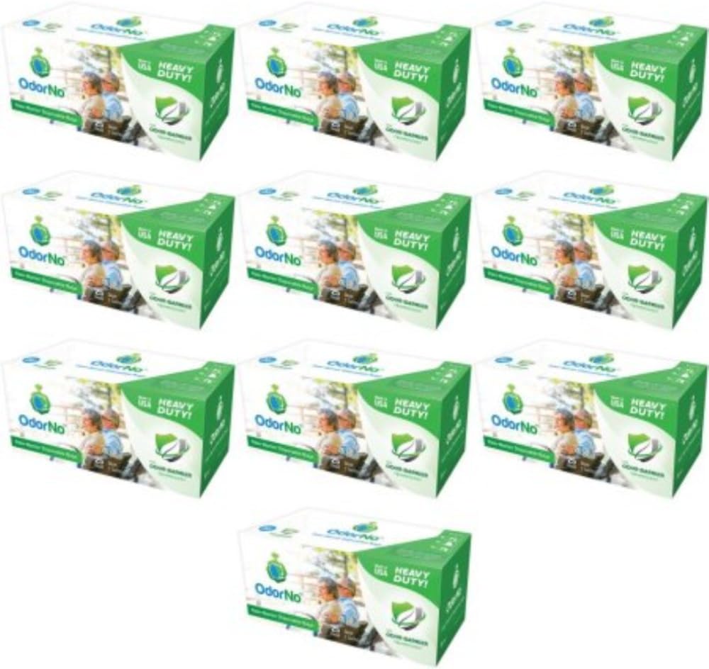 OdorNo ADU-2-4025 Odor-Barrier Disposable Bags; 2 Gallon Bags 12.5 x 20 inches; Pack of 10 Boxes of 25 Bags (250 bags total)