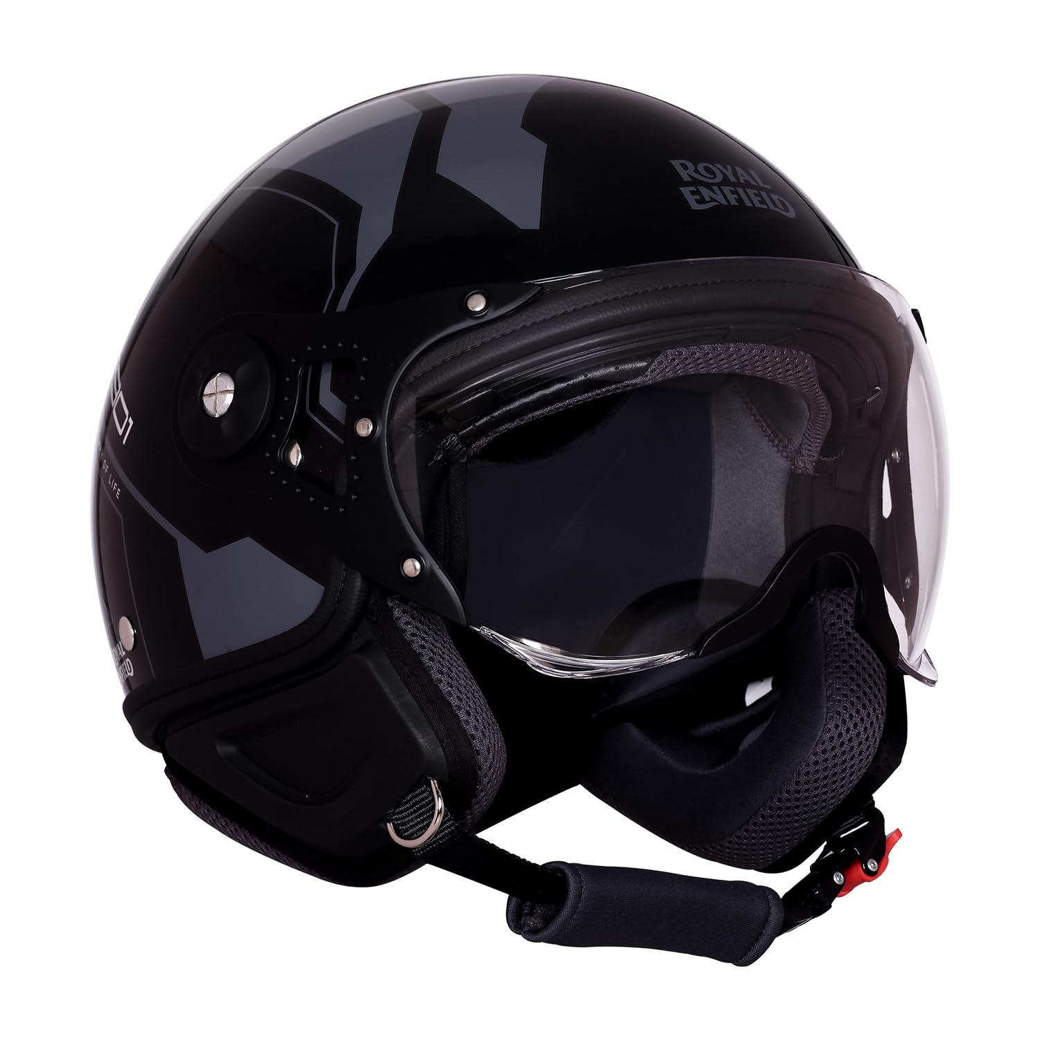 ROYAL ENFIELD Airforce 1901 Open Face Helmet | Certification: ISI & DOT | High Impact Grade ABS Shell | High Strength EPS Liner for Added Strength| Sl...