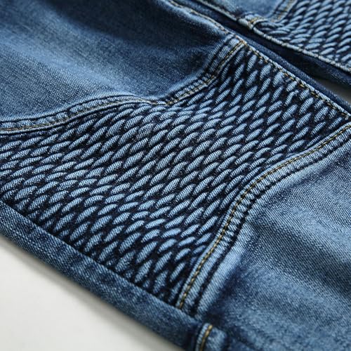 Men's Slim Fit Jeans Ripped Skinny Jeans for Men Fashion Biker Jeans Stretch Moto Denim Pants3