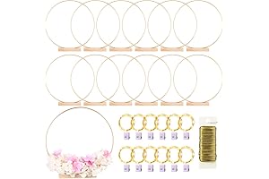 Mesmerizing Floral Hoop Centerpiece with Stand and LED Fairy Lights