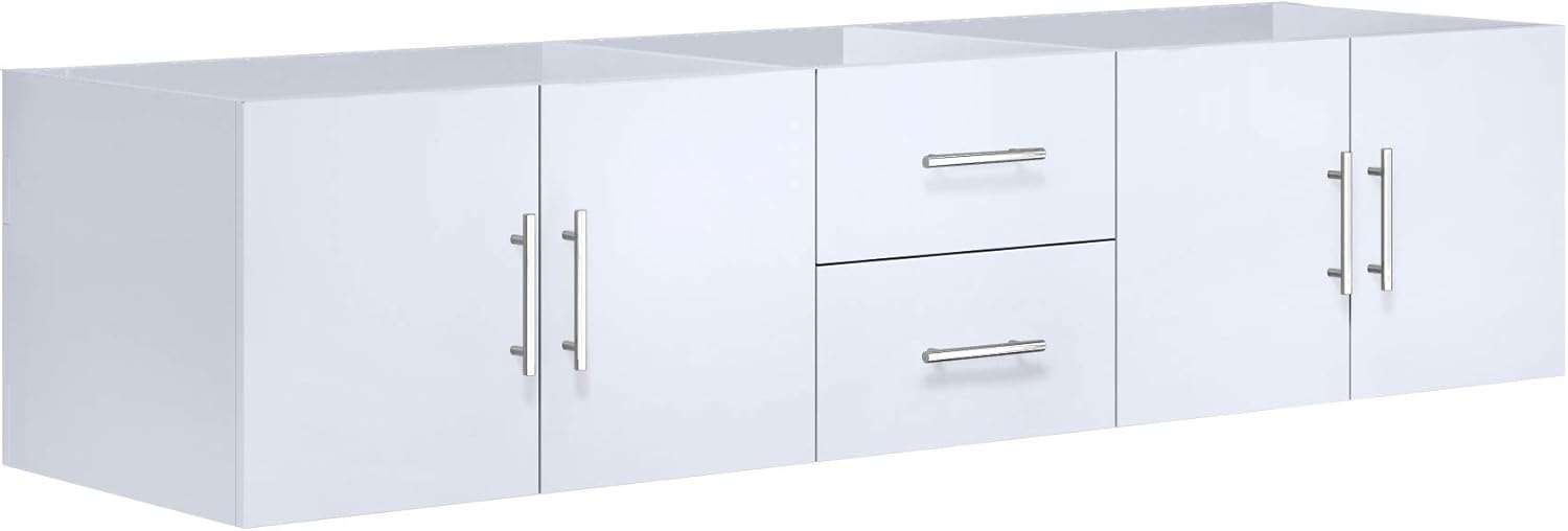 Geneva 80 in. W x 22 in. D Glossy White Double Bath Vanity