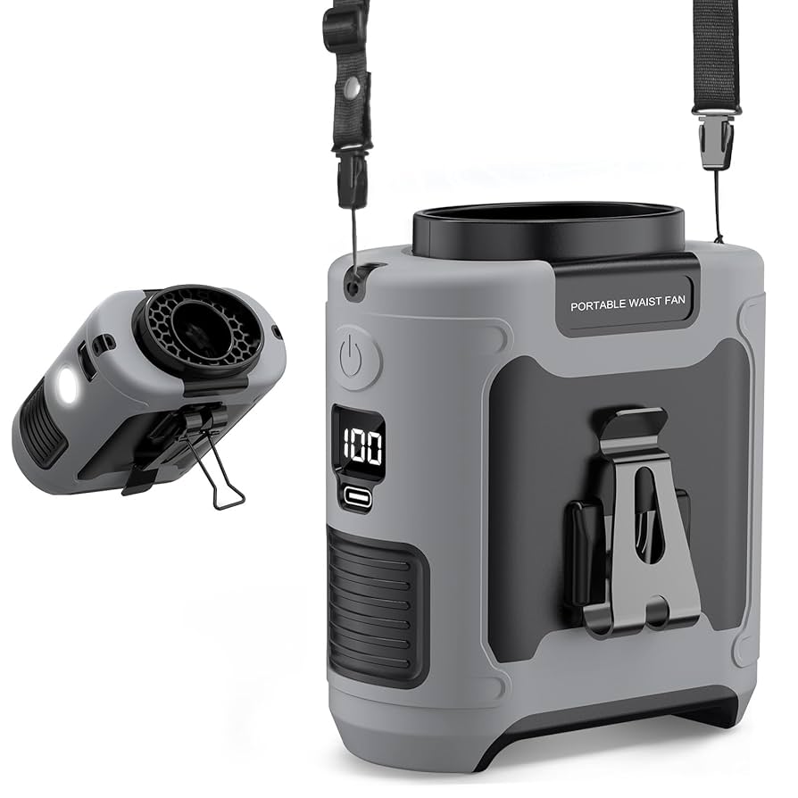 Amazon | 腰掛け扇風機 ベルトファン 10000mAh大容量【31時間