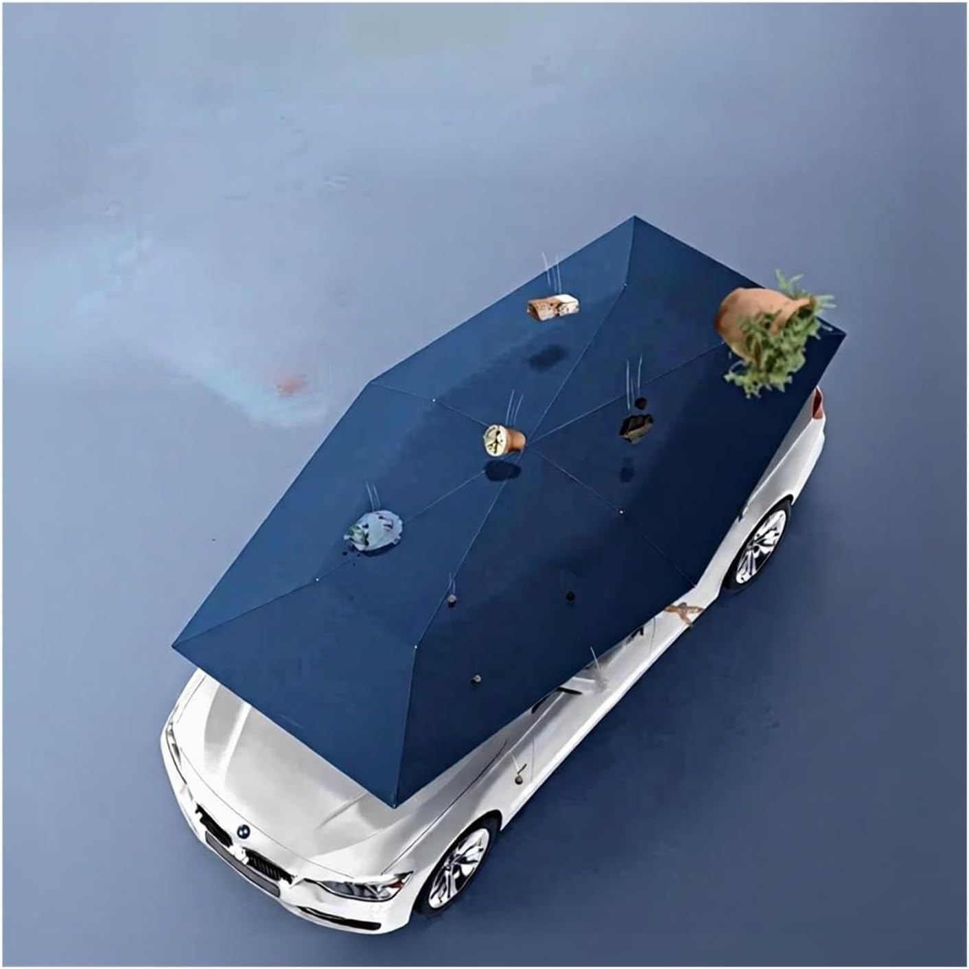 Roof Automatic Sunshade Fixed Roof Automatic Canopy Windproof Hail Proof Sunshade Sunscreen Product(A,Navy Blue)