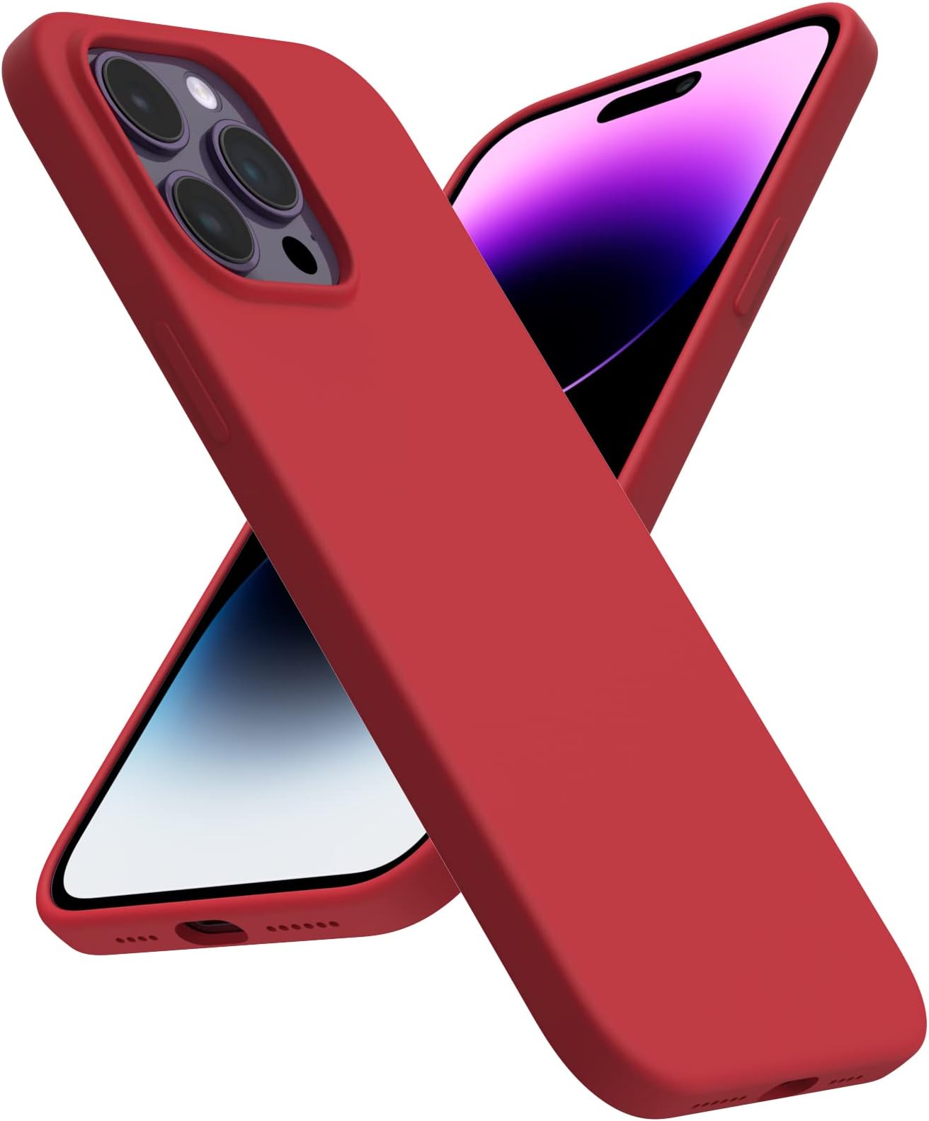 ACRONIX Compatible with iPhone 14 Pro Max Case 6.7", Silky-Soft Touch Liquid Silicone Case Shockproof Rubber Case Full Body Protection Cover for iPhone 14 Pro Max-Red