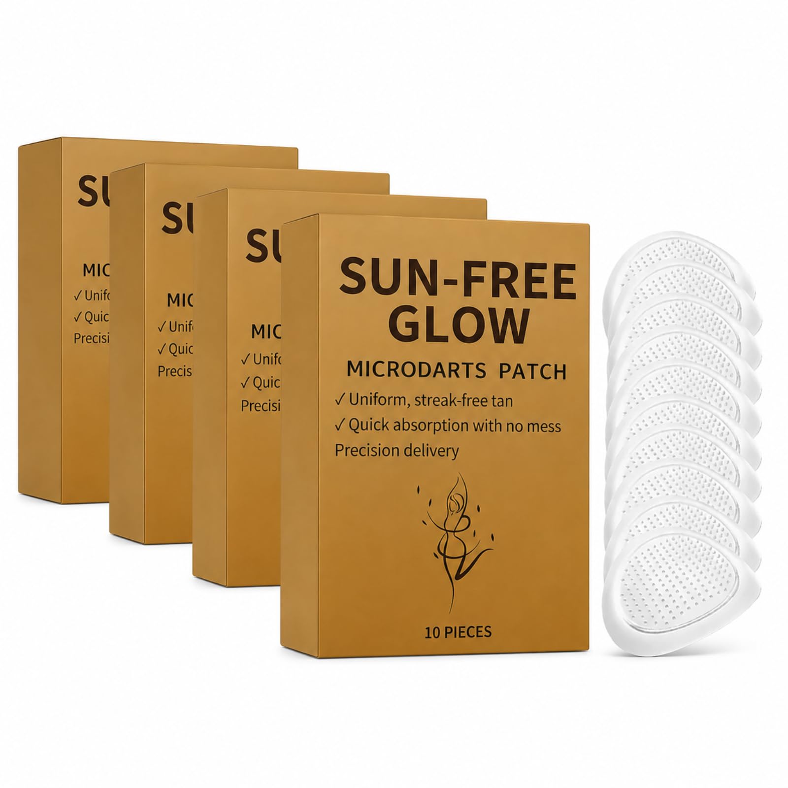 SUN-FREE GLOW MICRODARTS PATCH, Unisex Natural Bronze Finish, Even Skin Tone, Anti-Orange Hue, Hydrating Formula for All Skin Types