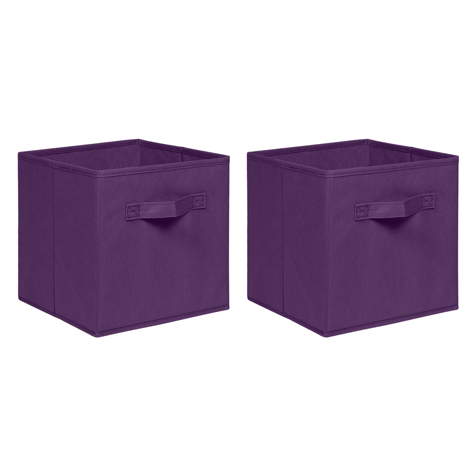 NICEME Foldable Cube Storage Unit Boxes, Non-Woven Fabric Storage Boxes Set, Clothes Drawers for Shelves, 26.5x26.5x28 cm (Dark Purple, Set of 2) — image 1