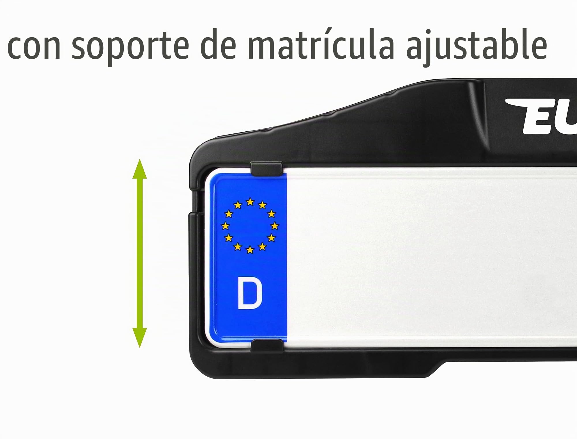 EUFAB Portabicicletas 11648ON Premium de 2" Black Edition, Apto para Bicicleta eléctrica, Completamente premontado, antirrobo, para 2 Bicicletas, para Enganche de Remolque, Color Negro