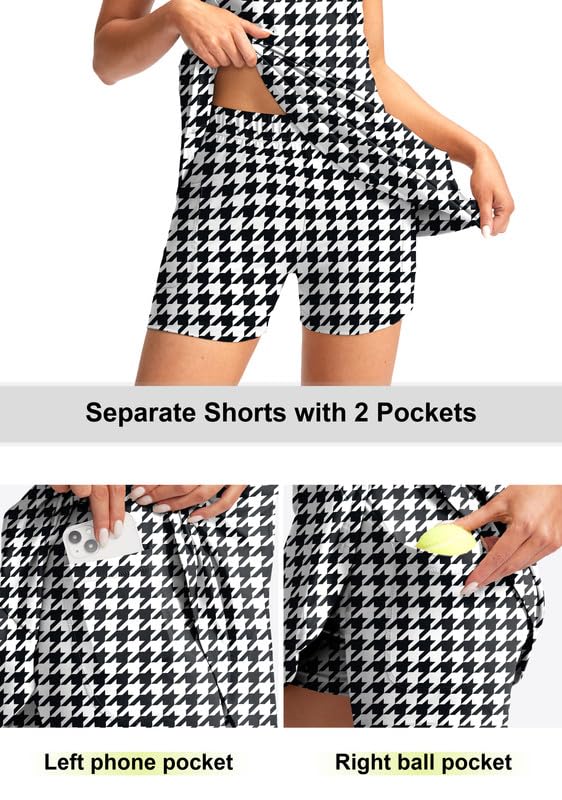 Image of Viodia Women's Tennis Golf Dress with Shorts | Active, Exercise, Workout, Sports, Athletic, Dresses for Women, with Zipper Pockets