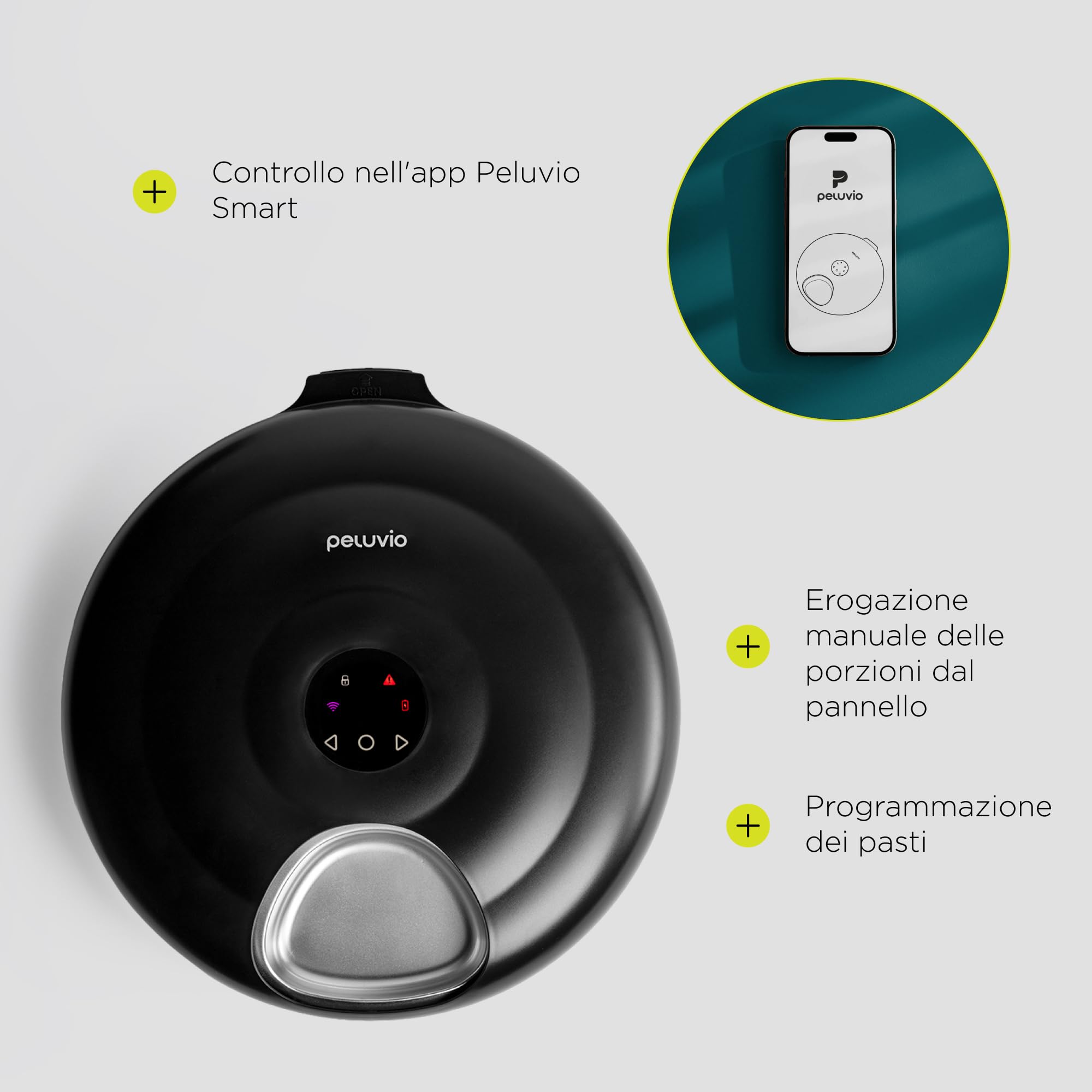 Nube Distributore automatico di cibo umido per cani con raffreddamento, ciotola in acciaio inox, controllo app, 6 scomparti da 150 ml, mangiatoia anti-jam, batteria 4000 mAh, USB-C (nero)