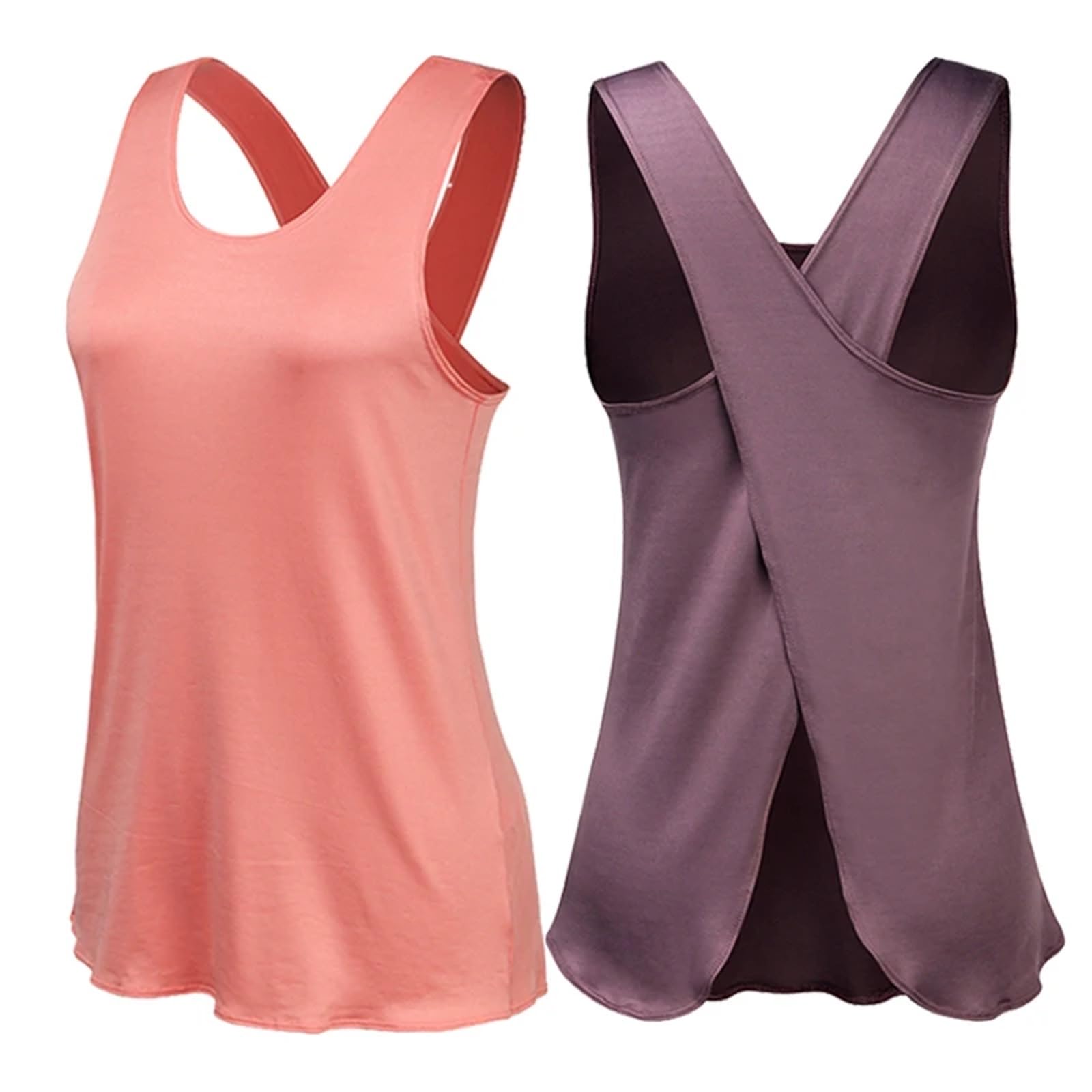 Top Fitness Senza Maniche Camicia da yoga Camicia da palestra da donna Camicie sportive ad asciugatura rapida Top da palestra con incrocio sulla schiena Camicia fitness da donna Top sportivo senza man