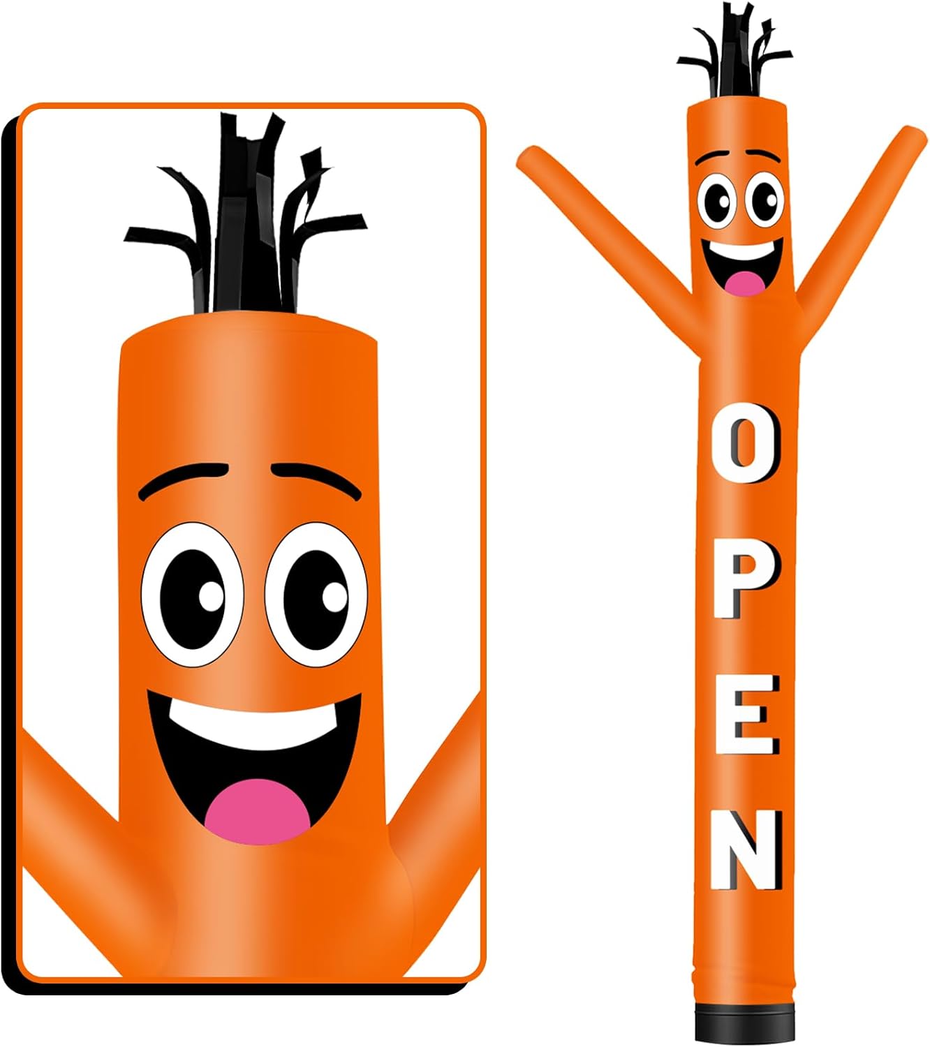 6FT Tall Inflatable Tube Man Open Wacky Wavy Dancing Guy (9''Diameter) for Outdoor Decoration Advertising Business Promotion -Red (Blower Not Included)