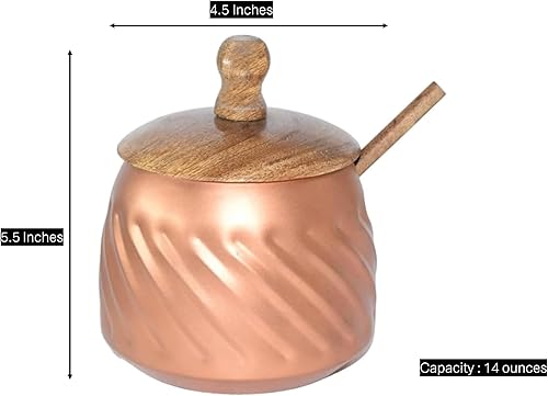 Miniatura 2 de Frescorr - Azucarero con tapa y cuchara, azucarero de 14 onzas con cuchara, contenedor de azúcar para barra de café, tarro de azúcar, decoración