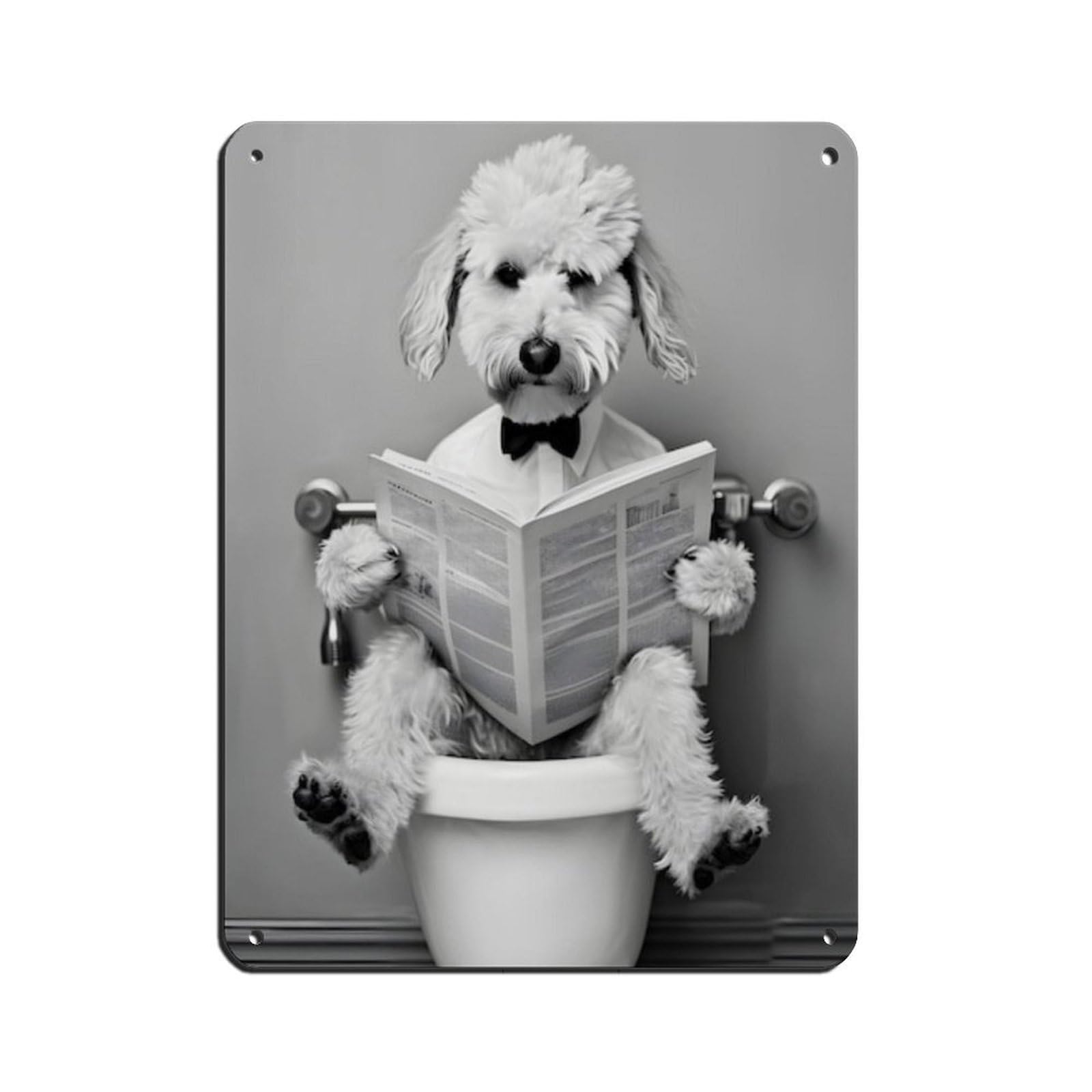 Bedlington Terrier, Funny Bathroom Decor Retro Poster Metal Tin Sign Chic Art Retro Iron Painting Bar People Cave Cafe Family Garage Poster Wall Decoration 12x16inch(30x40cm)