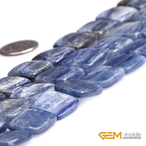 Miniatura 9 de GEM-insid - Cuentas sueltas de cianita azul de 0.551in, cuentas sueltas de energía natural para hacer joyas, 15 pulgadas