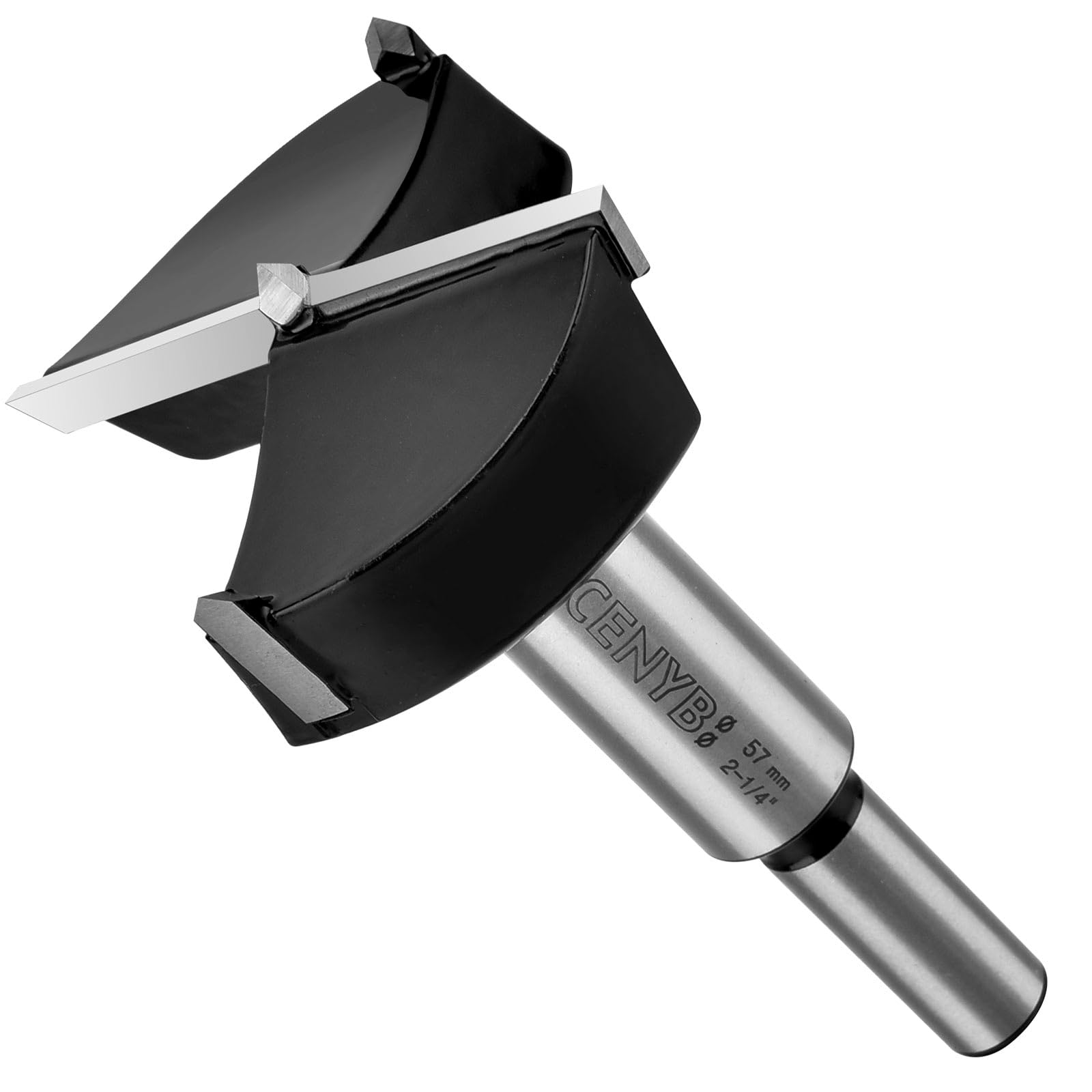 57mm | 2-1/4inch Carbide Forstner bit, 2.0mm Thickness of YG8 Carbide, Woodworking Hinge Cutter Tool Kits for Wood, Plywood and Plastic by CENYB