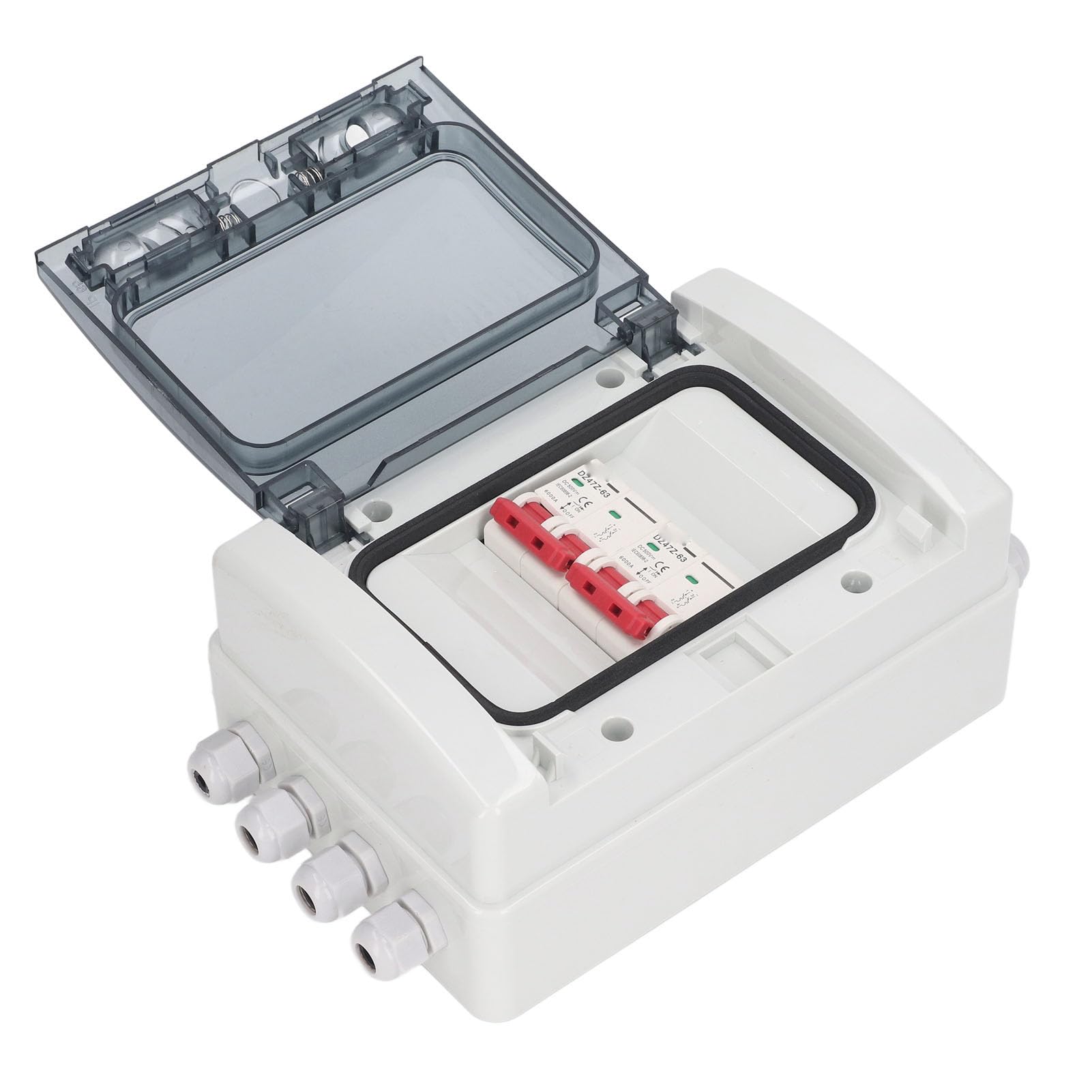 Ejoyous Scatola Interruttore Miniaturizzato CC, Sezionatore Solare Fotovoltaico Ignifugo per PC, 2 in 2 Uscite DC500V IP65 Impermeabile Resistente Ai Raggi UV per Inverter per Pannelli Solari RV