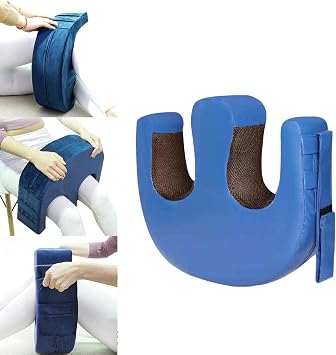 perfk Bedridden Turning Device PU Leather Shaped Turn Over Cushion for Patients Disability Aids, Equipment, Body Nursing, Blue.