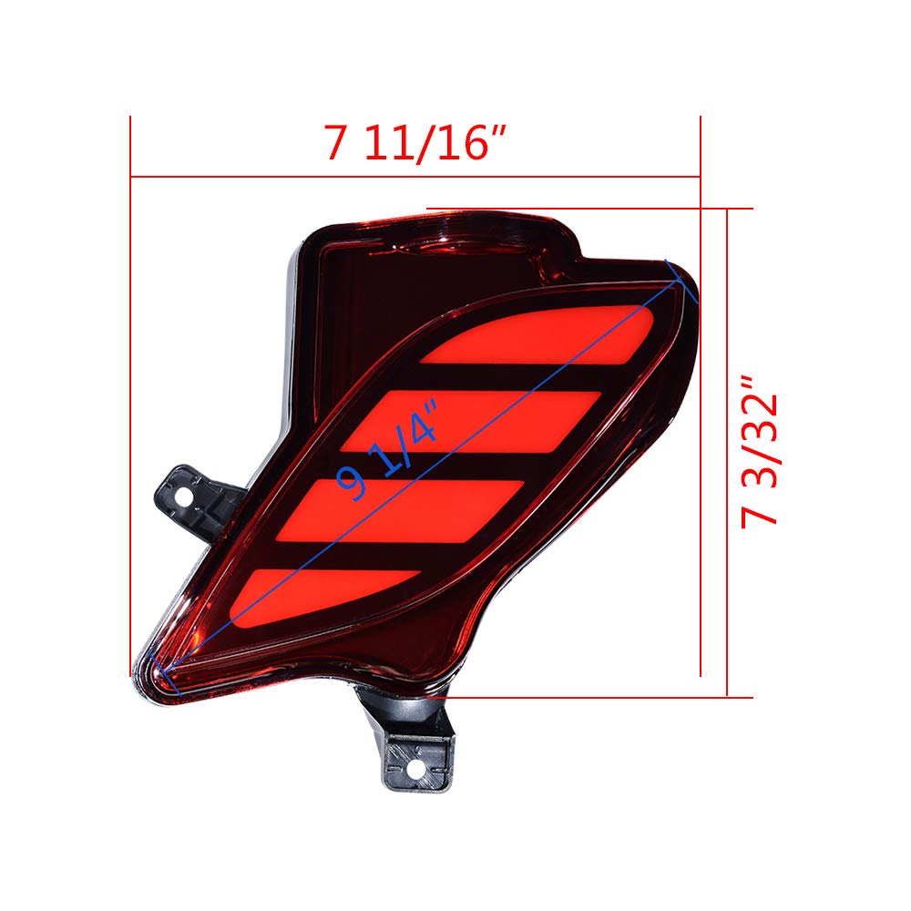 AstraDepot Replacement for Reflector Add-on RED LED Brake Running Tail Lamp Sequential Flash Turn Signal Light Toyota Highlander 2020 2021