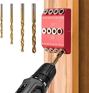 Kapmore Deck Geländer/Treppengeländer Loch Jig - Ganzmetall-Winkelbohrvorrichtung mit 30°/45°/90° Optionen, 4-Größen-Bits ...