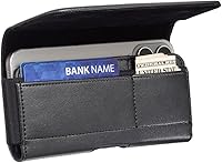 Vista 5 de Funda de cuero para teléfono, soporte universal de poliuretano para cinturón de teléfono celular con clip, bolsa de teléfono compatible con Samsung