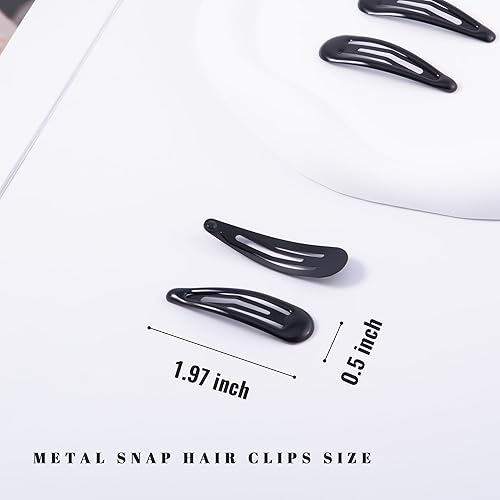 Miniatura 2 de 20 pinzas de metal para el cabello con broche de agua, sin deslizamiento, pinzas para el cabello fino grueso y fino, color negro, 1.97 x 0.5 pulgadas