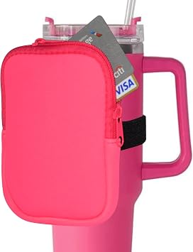 TEGOOL Water Bottle Pouch, Compatible with Stanley Quencher Adventure 40oz & Fit for Stanley IceFlow 20oz 30oz,Handheld Pocket for Safely Carry Cards Keys, Wallet, Earphone etc. Daily Necessities