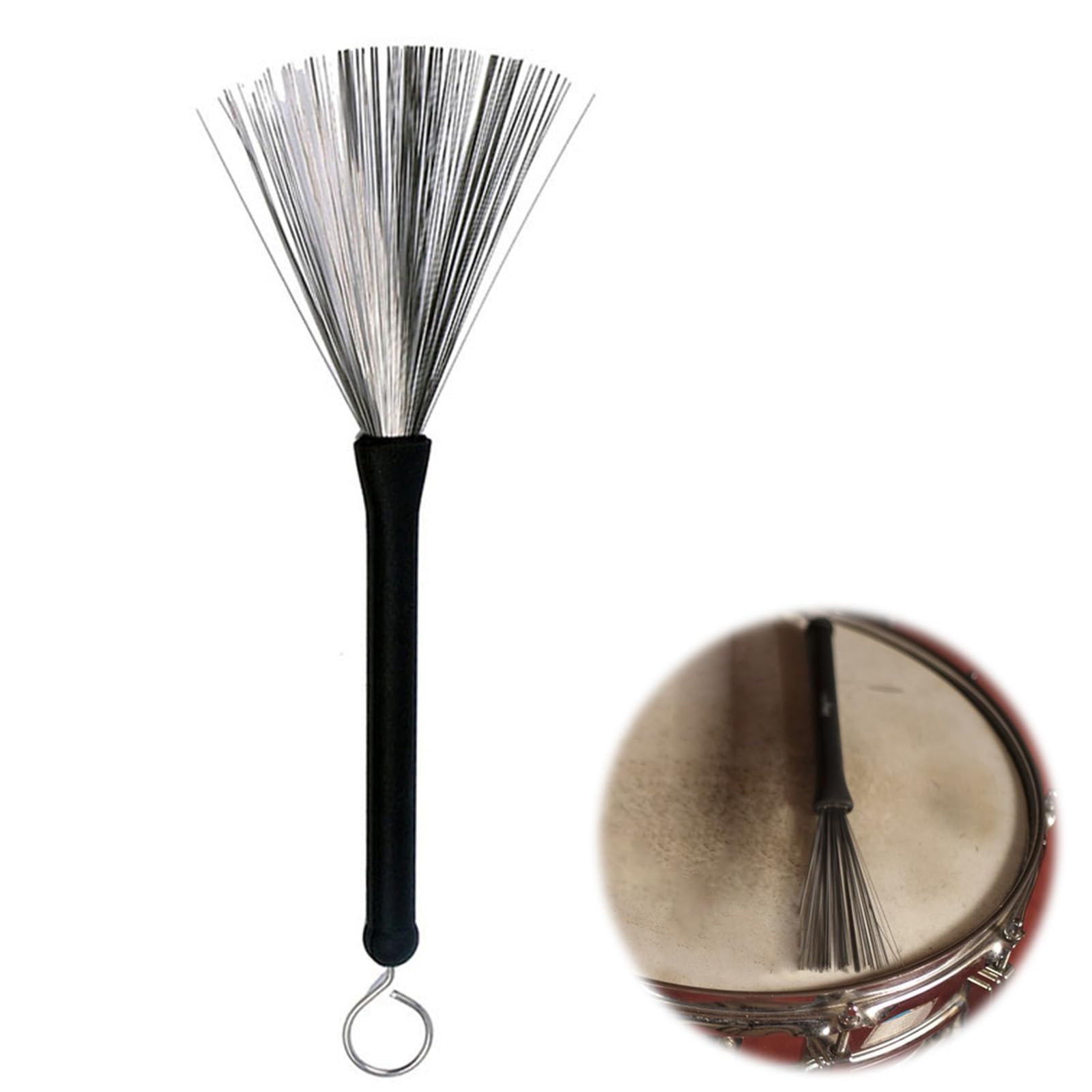 Balai Batterie Musique, Balais Pour Batterie Et Percussions, Brosses à Tambour Rétractable, Balais de Batterie Rétractables, Balais à Percussion, Balais à Percussion en Métal, pour Batterie Jazz Stick